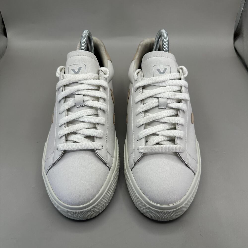 Veja White Sneakers with Beige Accents - Picture 4 of 9